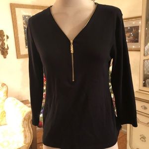 Rafaella almost new black top gold zipper size PM